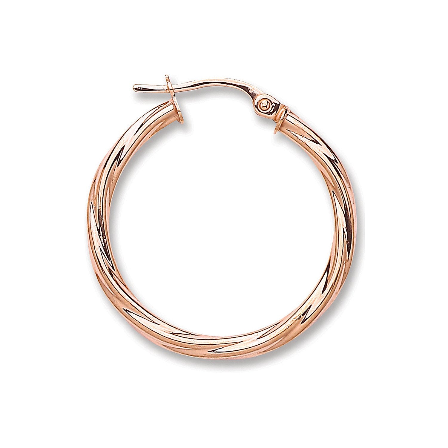 Rose Gold 25mm Twisted Hoop Earrings - Fine Ring - Certified Authentic - Swiss Made – Luxury Jewellery by Imperial Tim
